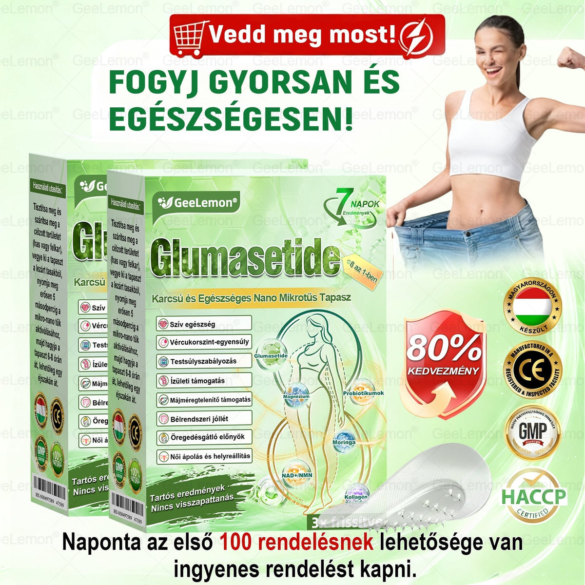 🎄 Hivatalos tanúsítás🔥 Több ezer elégedett felhasználó Magyarországon| 🤍𝐆𝐞𝑒𝐿𝑒𝐦𝐨𝐧® Glumasetide 10 az 1-ben Karcsú és Egészséges Nano Mikrotűs Tapasz 🇭🇺